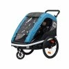 Hamax AS Remorque Vélo Poussette 2 Enfants HAMAX Avenida Bleu Pétrole -Antivol Vélo Soldes remorque velo 2 enfants hamax avenida bleu petrole