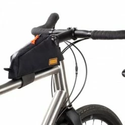 Sacoche Tube De Cadre Tissu Noir Attache Velcro Restrap -Antivol Vélo Soldes sacoche tube de cadre tissu noir attache velcro restrap 2